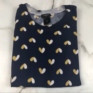 Ann Taylor Sweaters - Ann Taylor 3/4 Sleeve Heart Crewneck Sweater Ann Taylor Sweaters - Ann Taylor 3/4 Sleeve Heart Crewneck Sweater